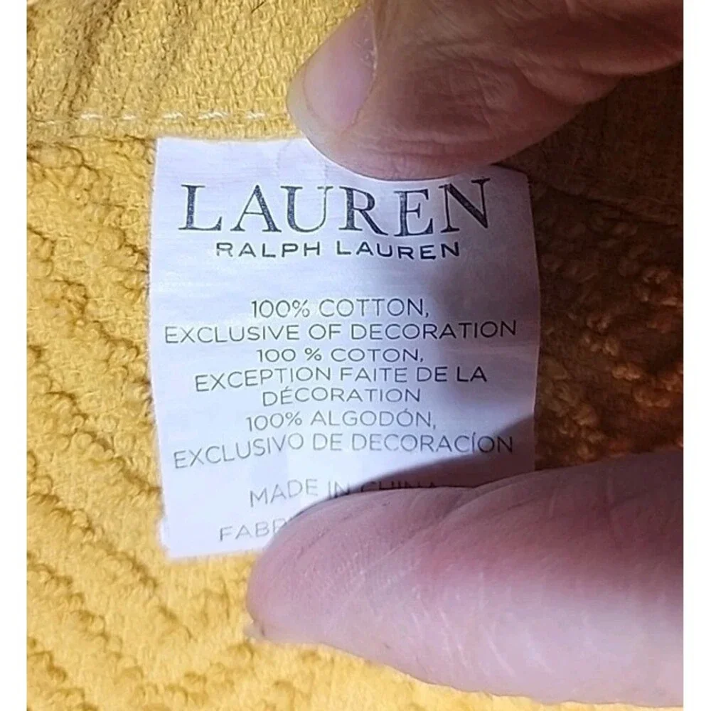 Lauren Ralph Lauren Yellow and Floral Plush Bath Towel Cotton Black Label